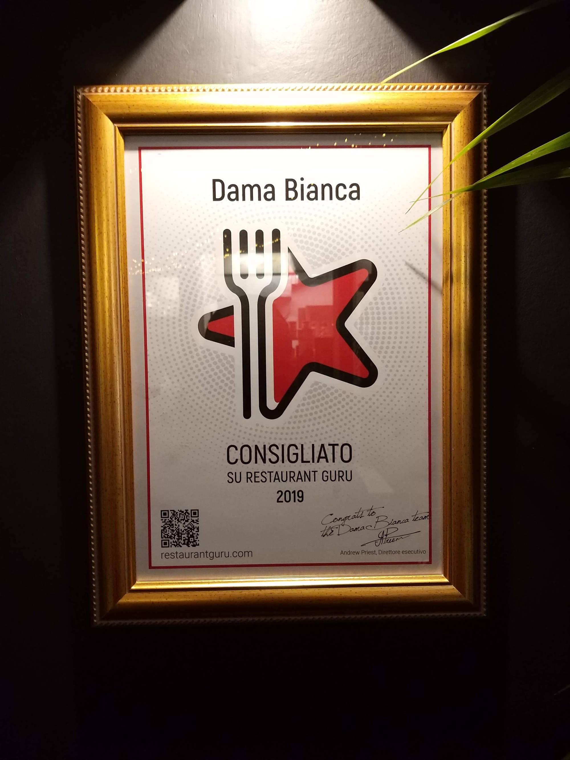 Dama Bianca Cocktail Bistrot award