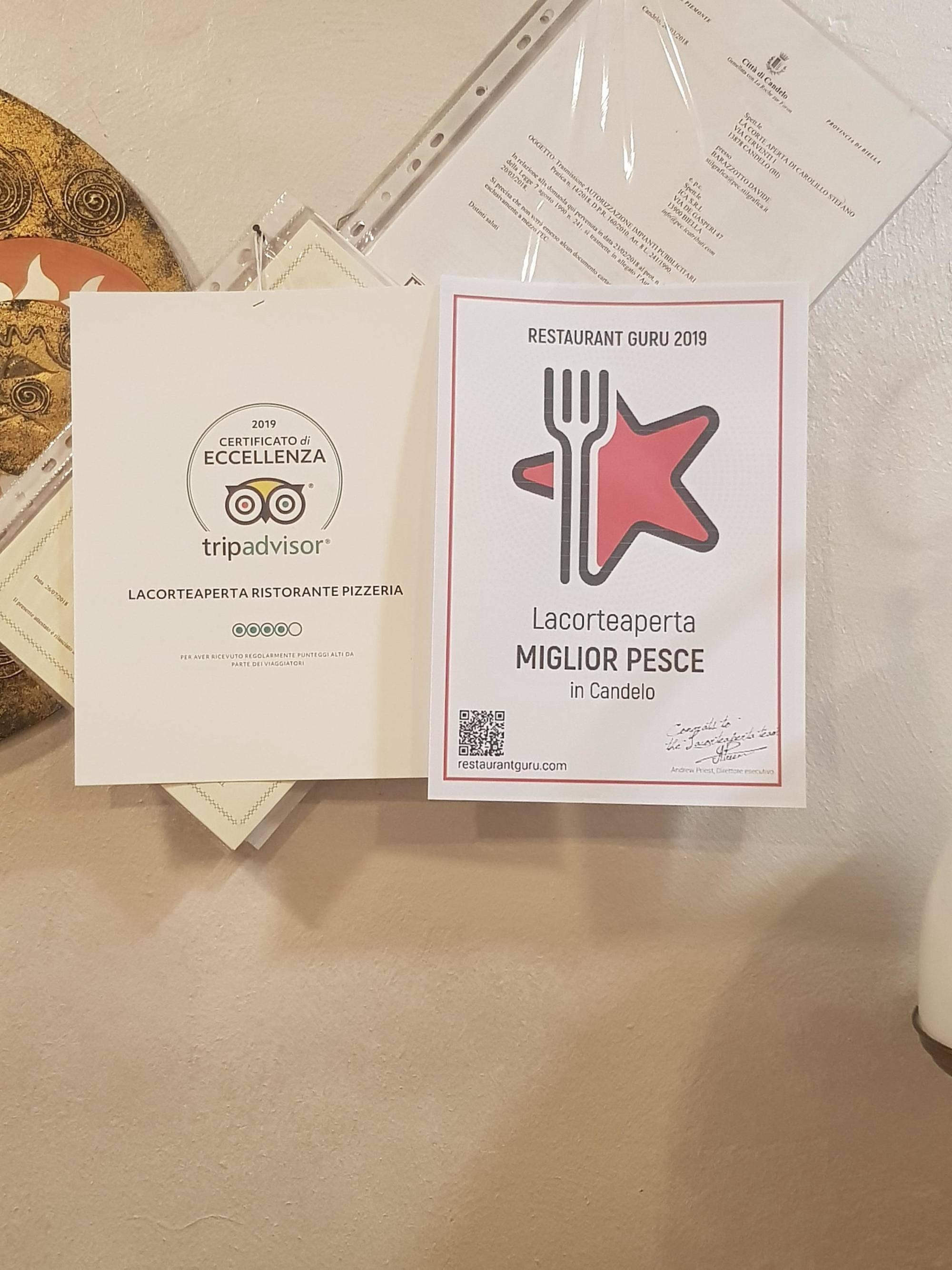 Lacorteaperta Ristorante Pizzeria award