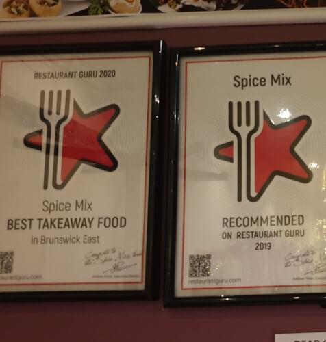 Spice Mix Restaurant award